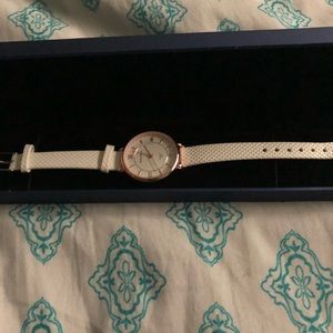 Roman numeral quartz watch in white brand new